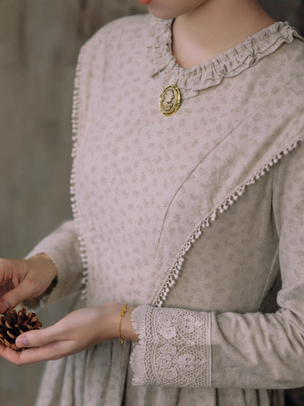 Vintage Meadow Ruffle Lace Long Dress