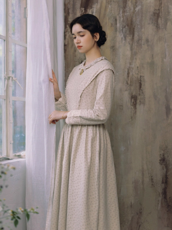 Vintage Meadow Ruffle Lace Long Dress