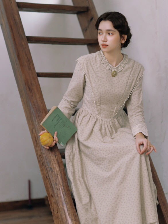 Vintage Meadow Ruffle Lace Long Dress