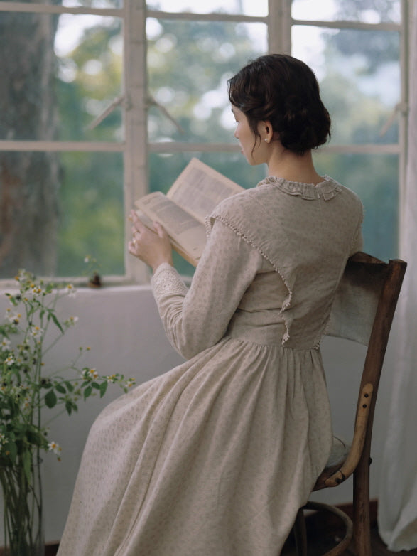 Vintage Meadow Ruffle Lace Long Dress