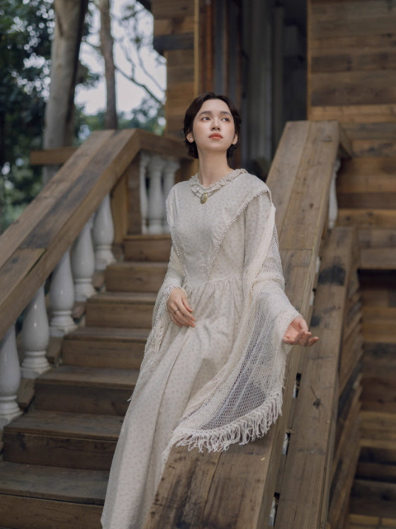 Vintage Meadow Ruffle Lace Long Dress