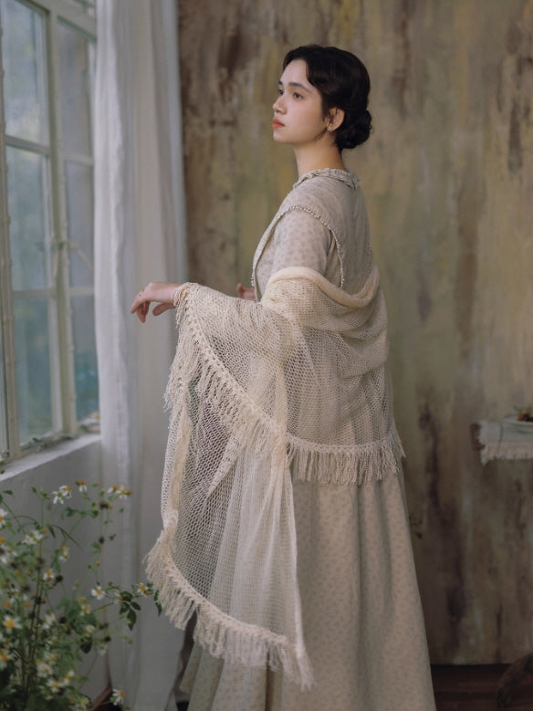 Vintage Meadow Ruffle Lace Long Dress
