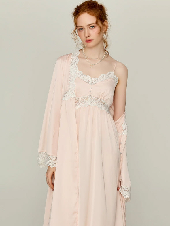 Blush Lace Cloud Nightgown Set