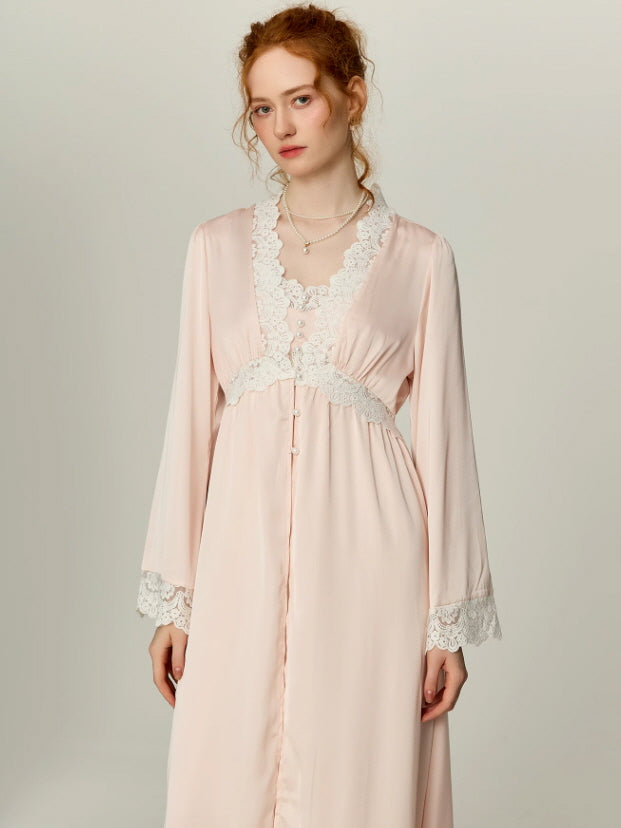 Blush Lace Cloud Nightgown Set