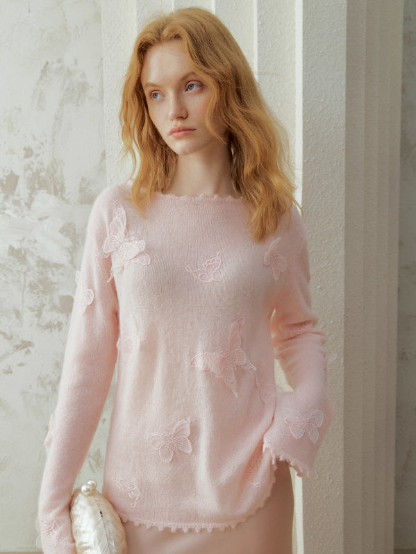 Whispering Butterfly Soft Knit Top