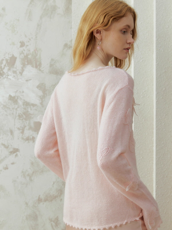 Whispering Butterfly Soft Knit Top