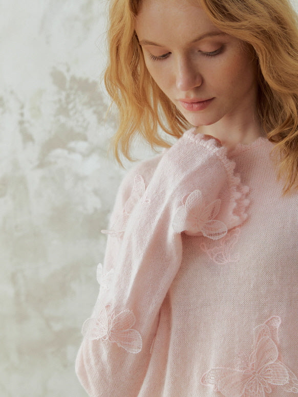 Whispering Butterfly Soft Knit Top