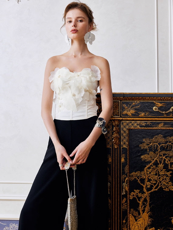 Petal Bloom Strapless Corset Top