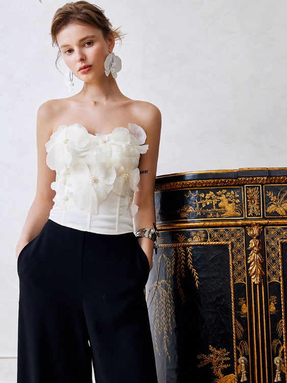 Petal Bloom Strapless Corset Top
