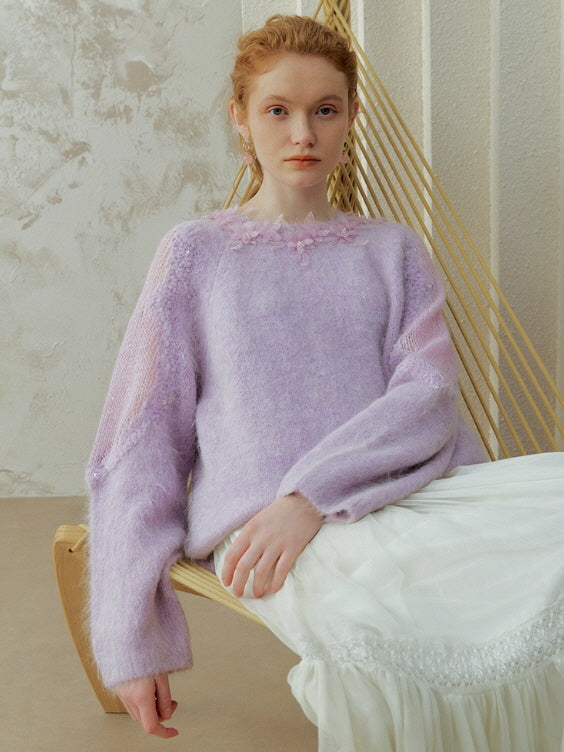 Lilac Petal Mist Knit Top