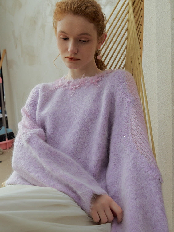 Lilac Petal Mist Knit Top