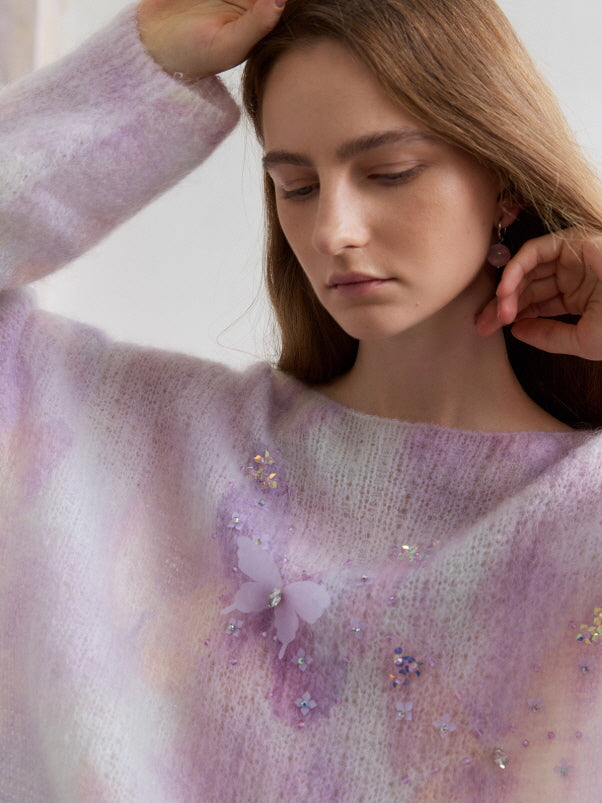 Lilac Butterfly Mist Knit Top