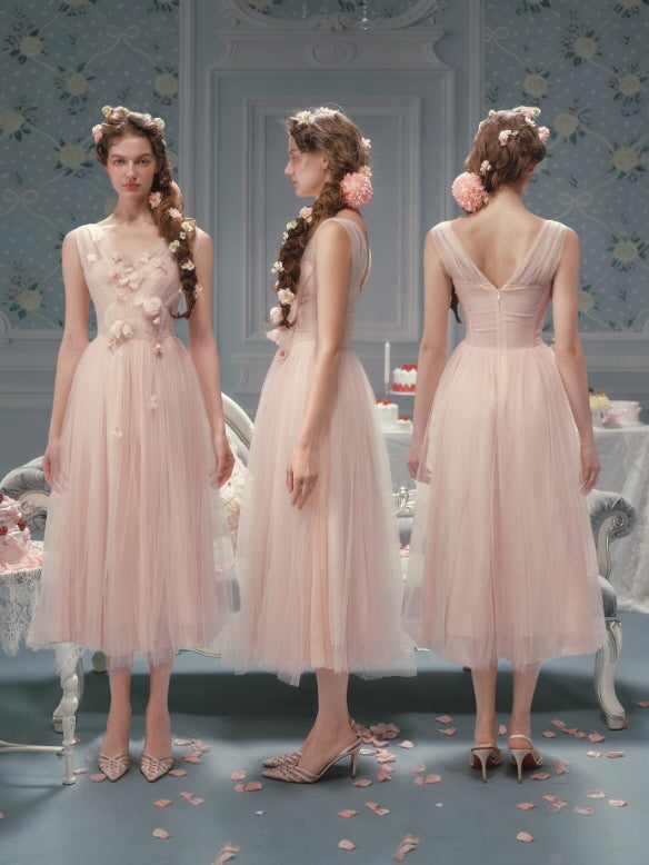 Petal Whisper Blush Tulle Dress