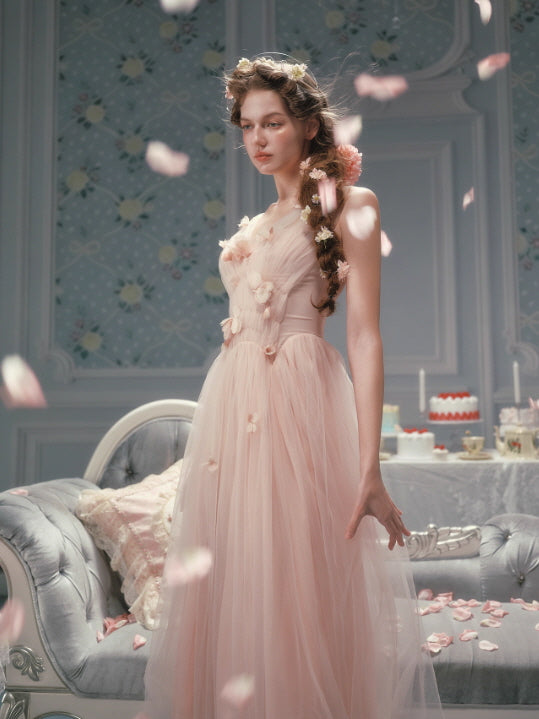 Petal Whisper Blush Tulle Dress