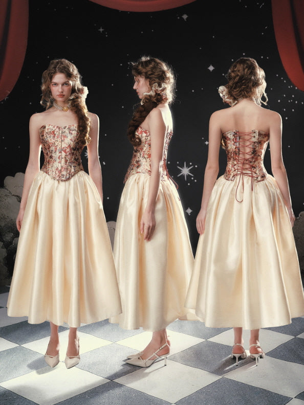 Starlight Rose Corset & Moonlit Ivory Skirt