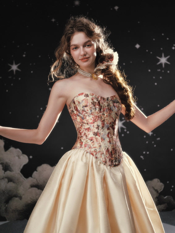 Starlight Rose Corset & Moonlit Ivory Skirt