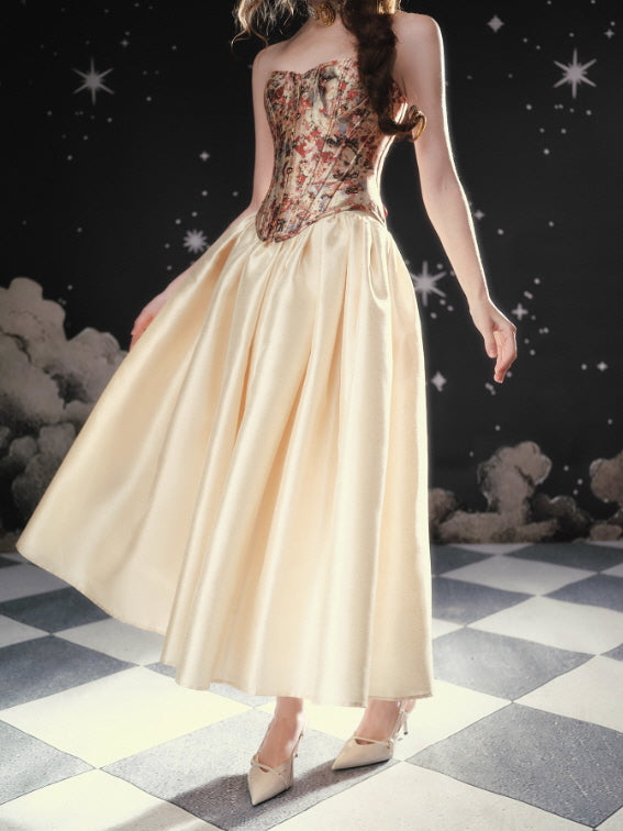 Starlight Rose Corset & Moonlit Ivory Skirt