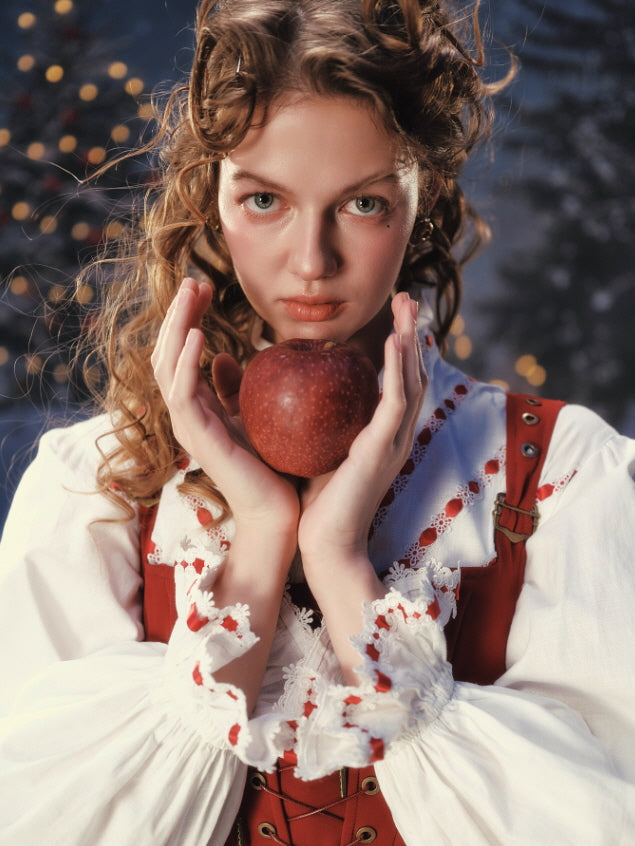 Crimson Fairytale Lace-Up Corset Dress