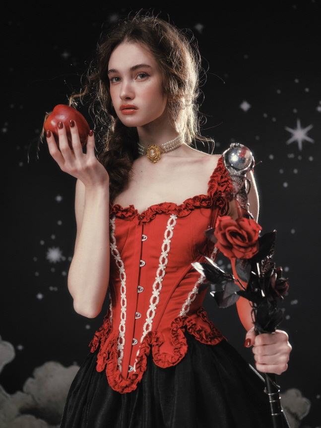 Crimson Rose Lace-Up Vintage Corset