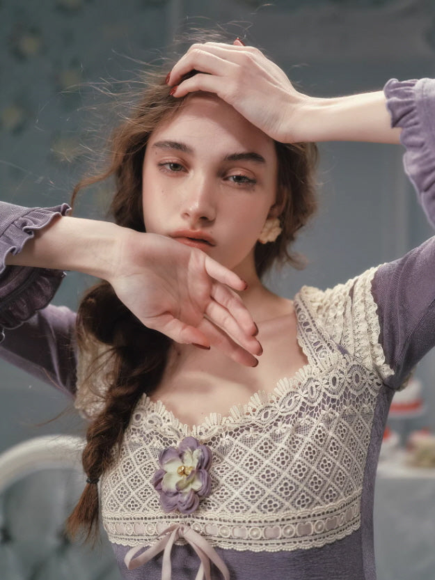 Lavender Heirloom Lace Dress