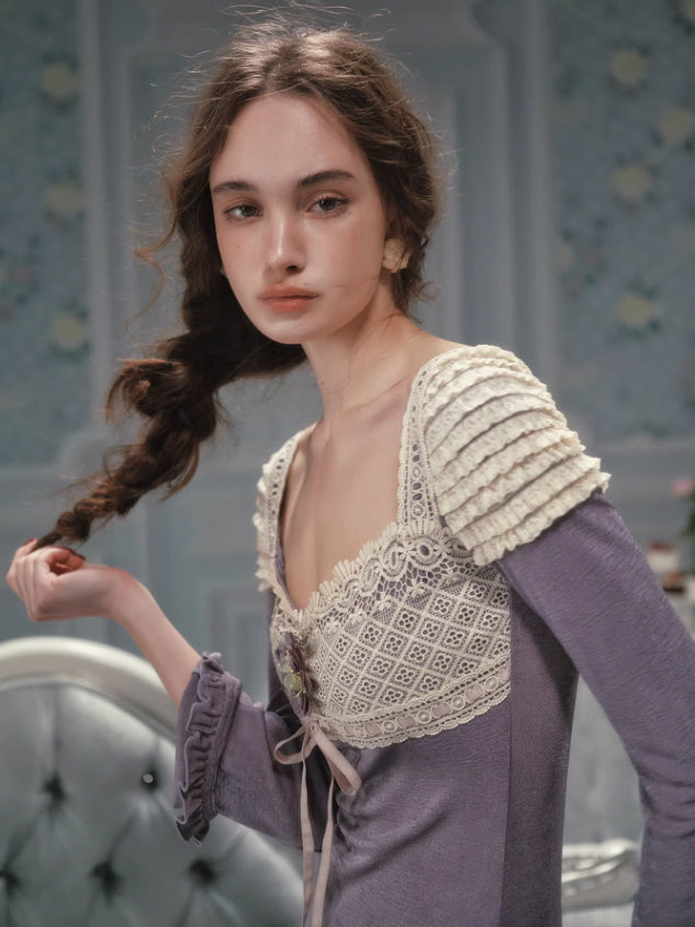 Lavender Heirloom Lace Dress