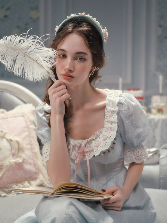 Pale Blue Reverie Lace Dress