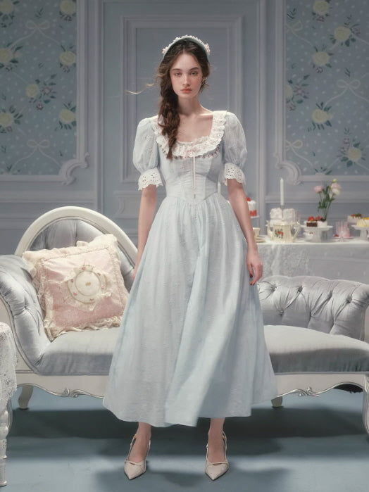 Pale Blue Reverie Lace Dress