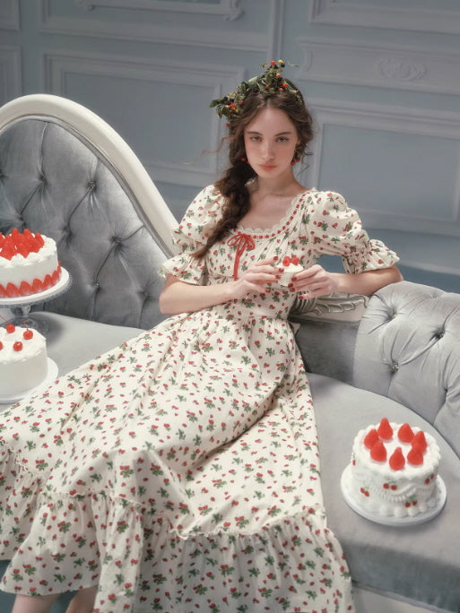 Strawberry Garden Ribbon Dress