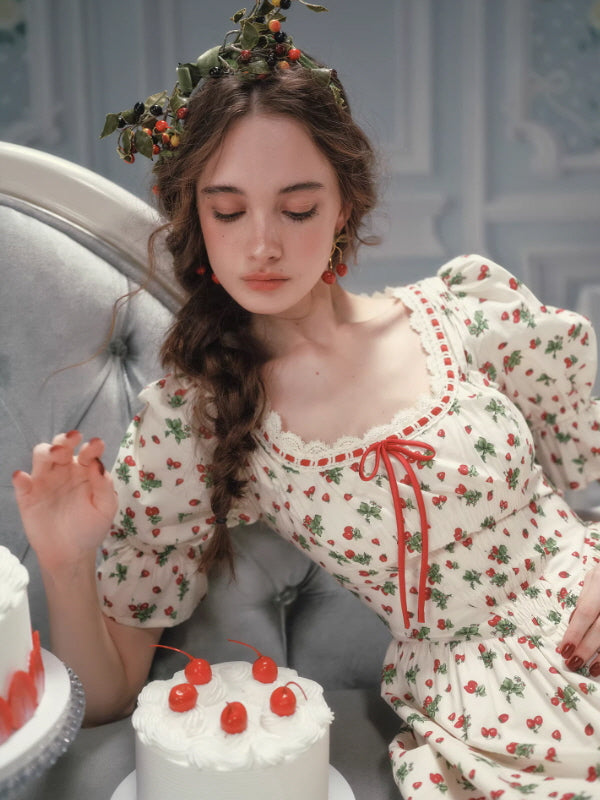 Strawberry Garden Ribbon Dress
