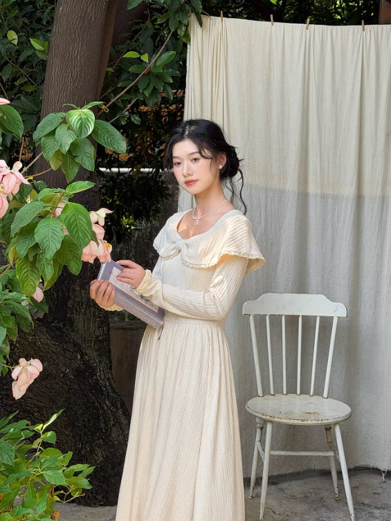 Ivory Letterlight Knit Dress