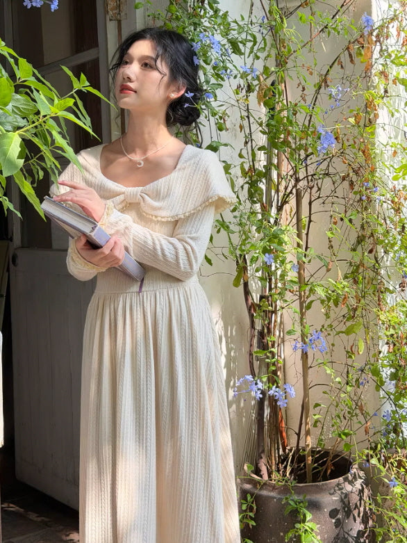 Ivory Letterlight Knit Dress