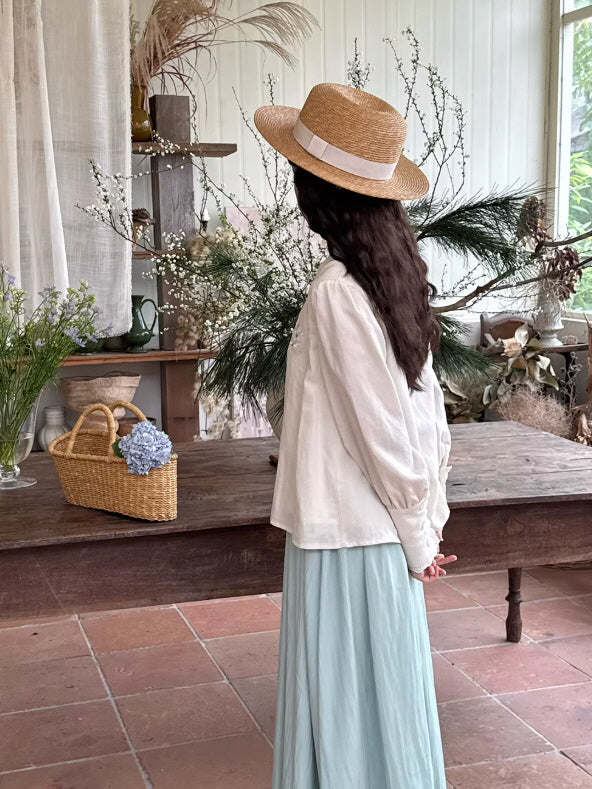 Meadow Letter Embroidery Blouse