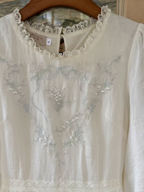 White Lily Heirloom Embroidery Dress