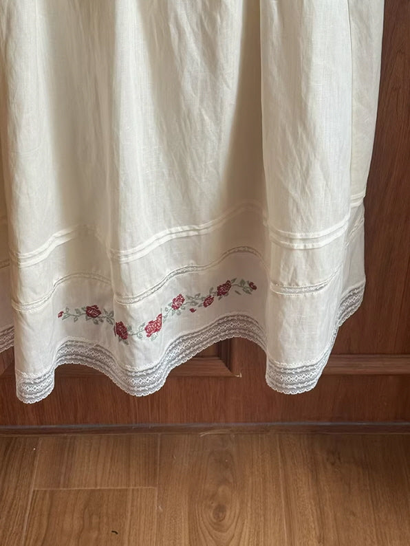 Rose Cross Heirloom Embroidery Blouse