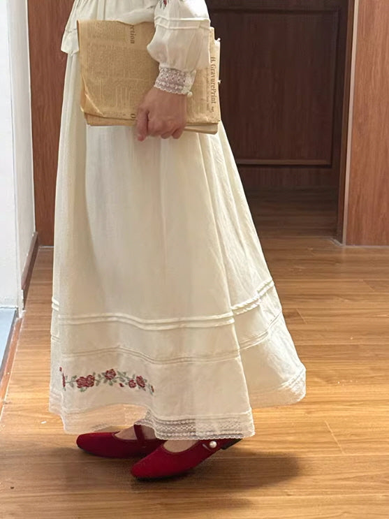 Rose Cross Heirloom Embroidery Blouse