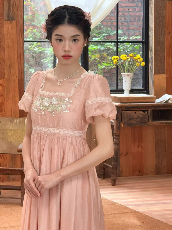 Rose Blossom Regency Dress | Romantic Cottagecore & Fairycore Aesthetic S Rose Blossom Regency Dress | Romantic Cottagecore & Fairycore Aesthetic S
