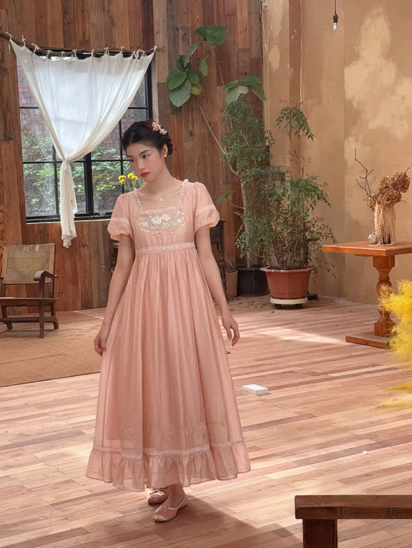 Rose Blossom Regency Dress | Romantic Cottagecore & Fairycore Aesthetic S Rose Blossom Regency Dress | Romantic Cottagecore & Fairycore Aesthetic S