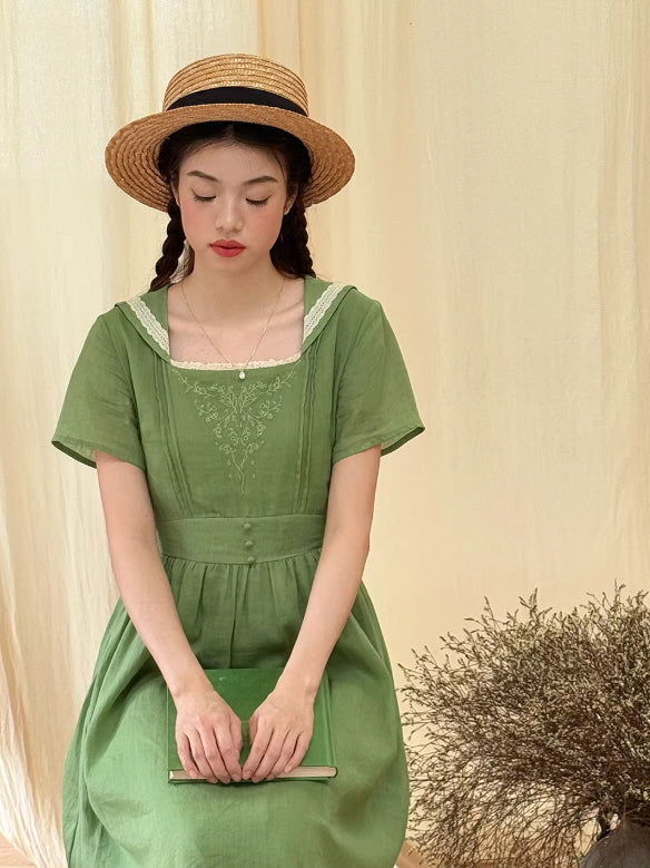 light green cottagecore dress Green Cottagecore Dress– The Cottagecore main image 0