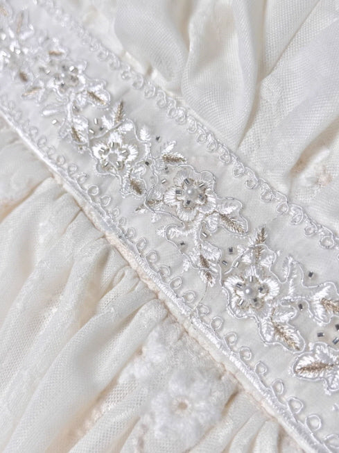 Daytime Story Cottagecore White Lace Dress