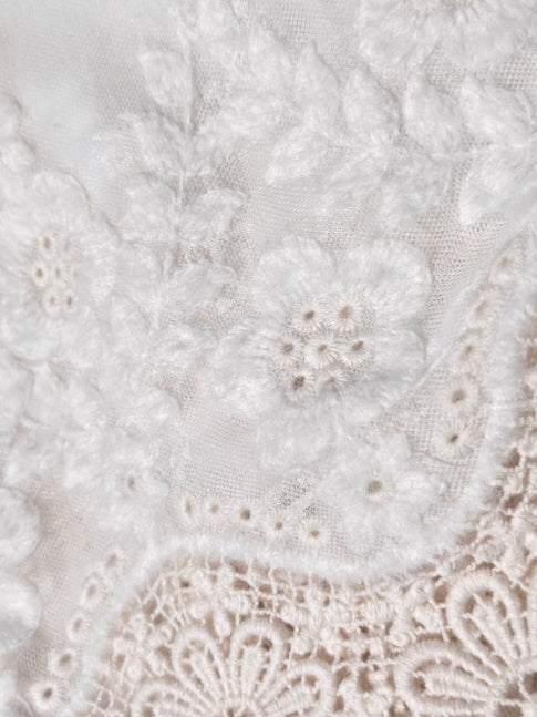 Daytime Story Cottagecore White Lace Dress