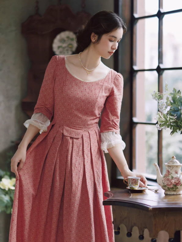 French Vintage Cottagecore Cotton Dress