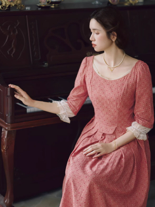 French Vintage Cottagecore Cotton Dress
