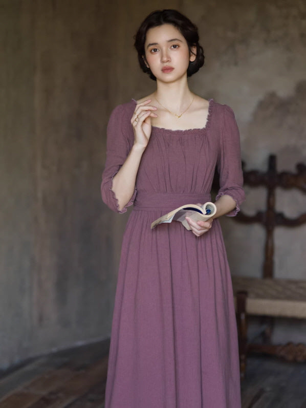 French Countryside Square Neck Dress