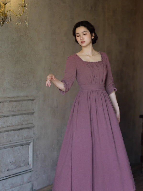 French Countryside Square Neck Dress
