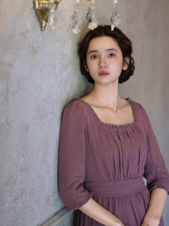 French Countryside Square Neck Dress