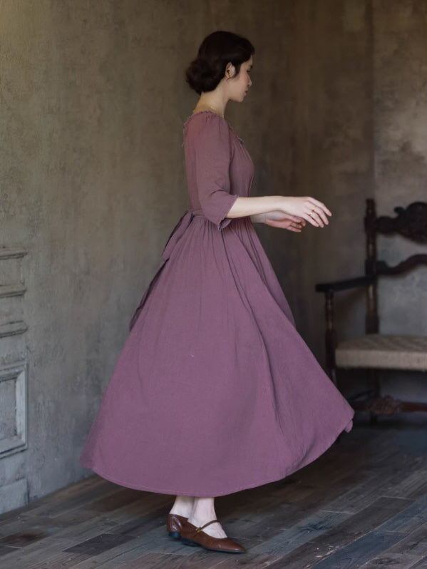 French Countryside Square Neck Dress