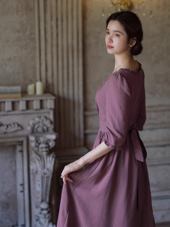 French Countryside Square Neck Dress