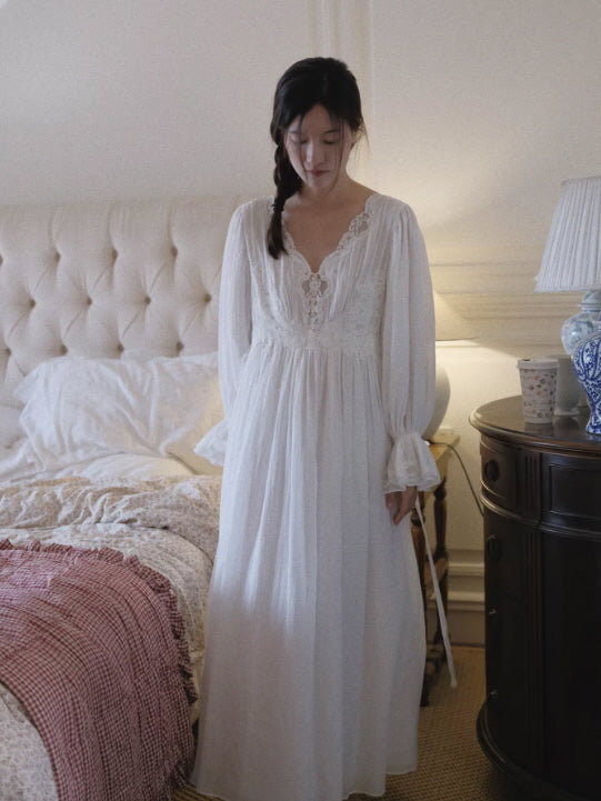 Whispering Night Cotton White Gown