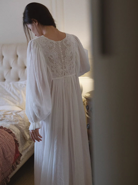 Whispering Lace Vintage Cotton Nightgown