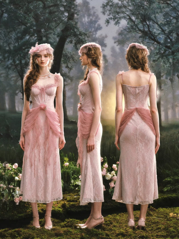 Rosy Whisper Fairy Corset Dress – Vintage Princesscore